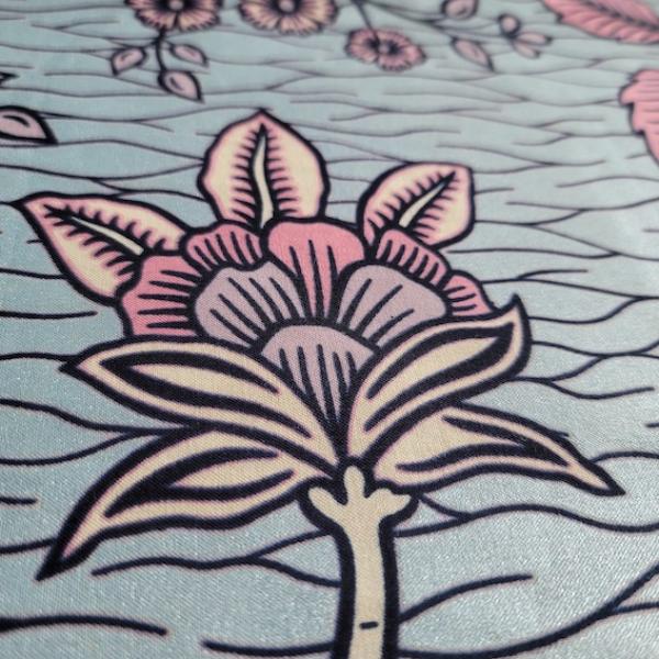 PASTEL FLOWERS Afrikanischer Wax Print Stoff - Embellished